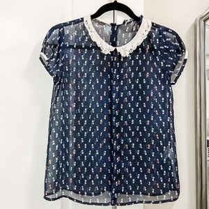 Zara cat print top size S